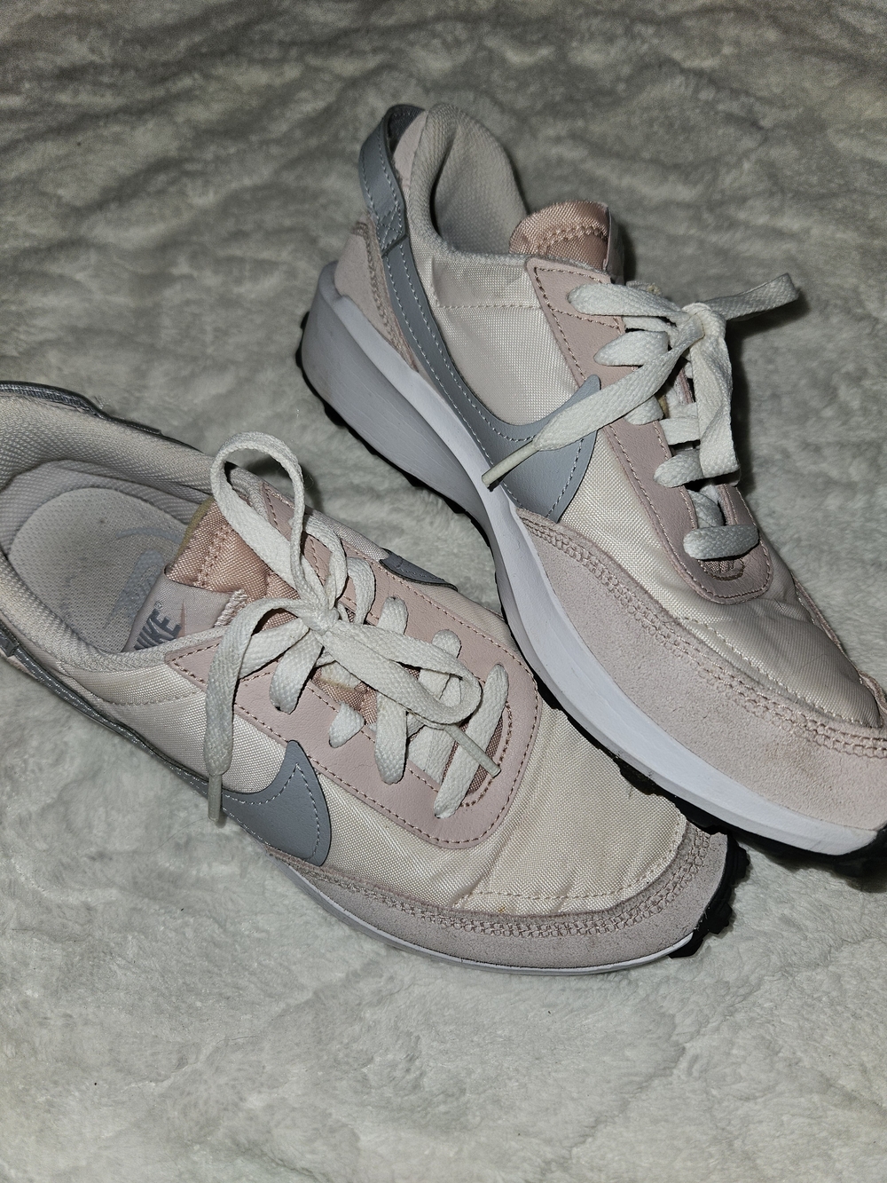 Nike Women’s Pink and Gray Low-Profile Lace-Up Sneakers